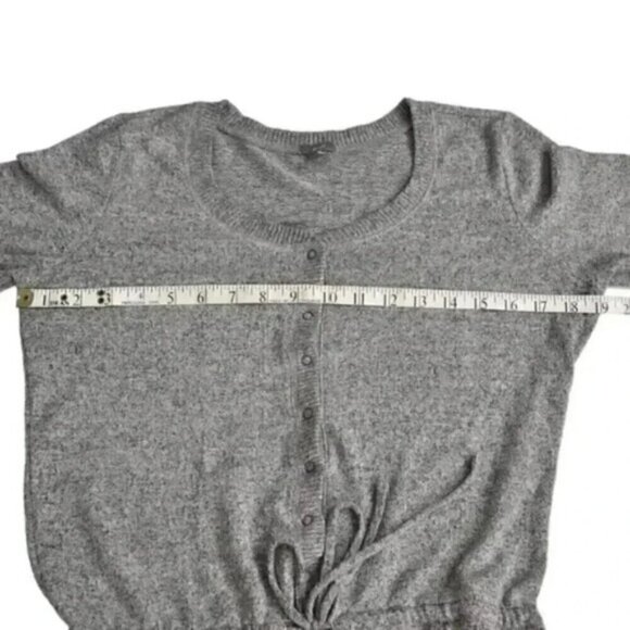 Aerie Romper Playsuit Long Sleeve Snap Front Gray Loungewear Size Medium - Picture 10 of 11